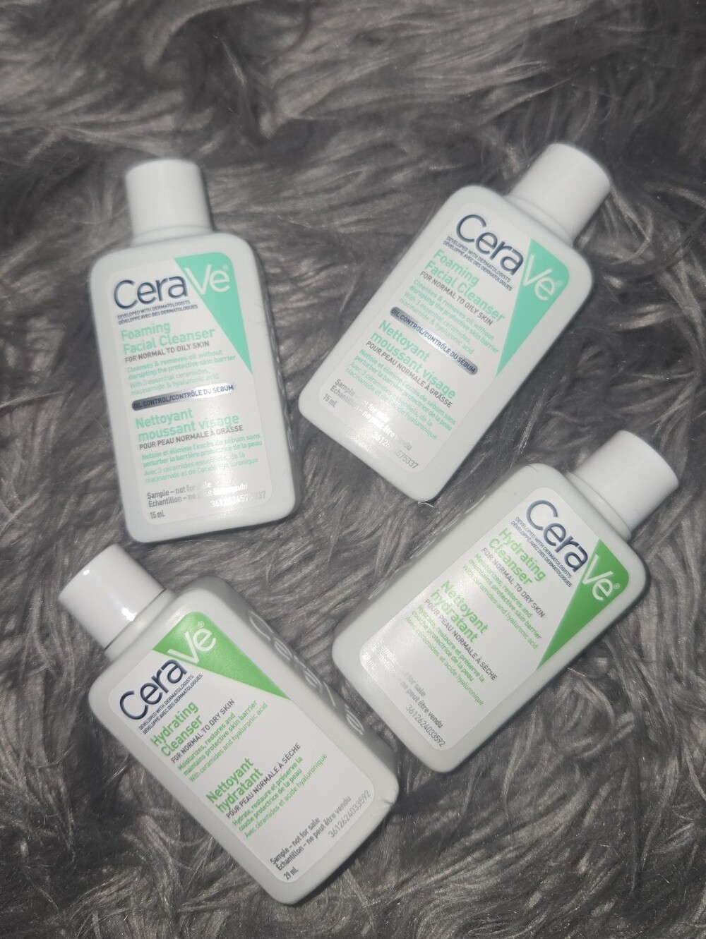 CeraVe Facial Cleanser Travel / Mini Bundle — 2x Foaming + 2x Hydrating